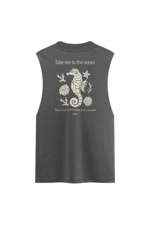 Tank Top Sleeveless Cotton Printed Design