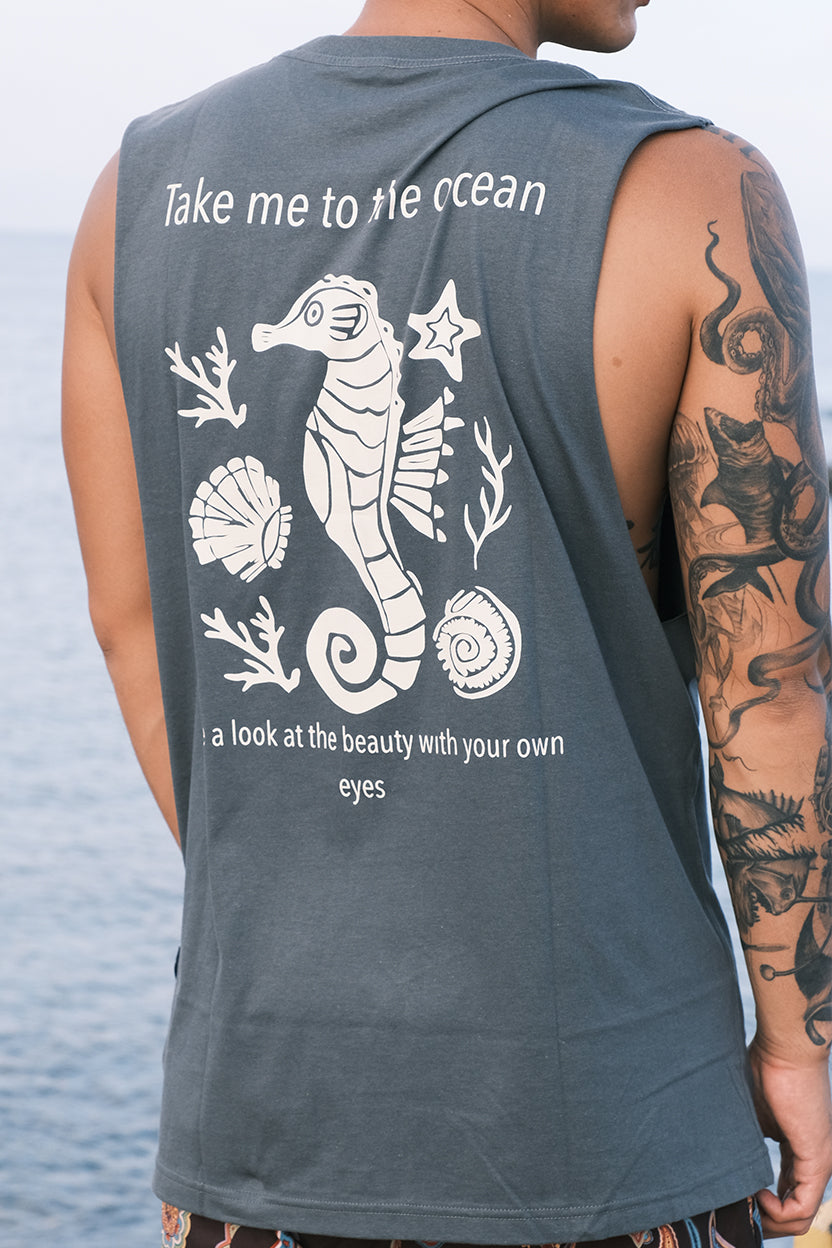 Tank Top Sleeveless Cotton Printed Design