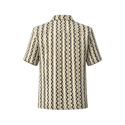 Hawaiian-style shirt with a large wave pattern