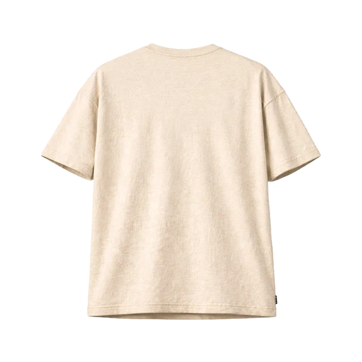 Oversized plain linen-cotton blend T-shirt