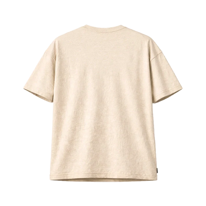 Oversized plain linen-cotton blend T-shirt