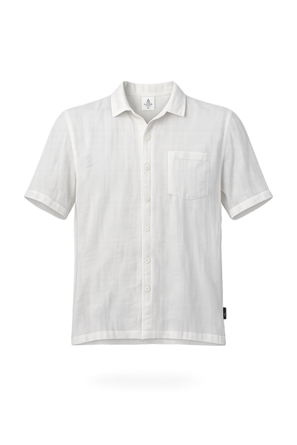 Hawaiian shirt, short-sleeved, muslin fabric