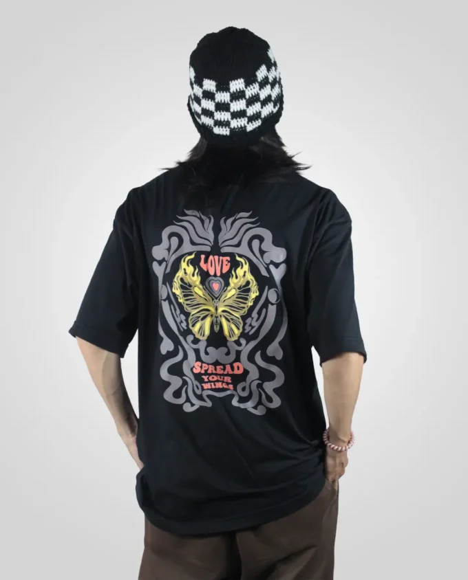 T Shirt Mens Oversize Cotton Love Spread your wings - Image 2