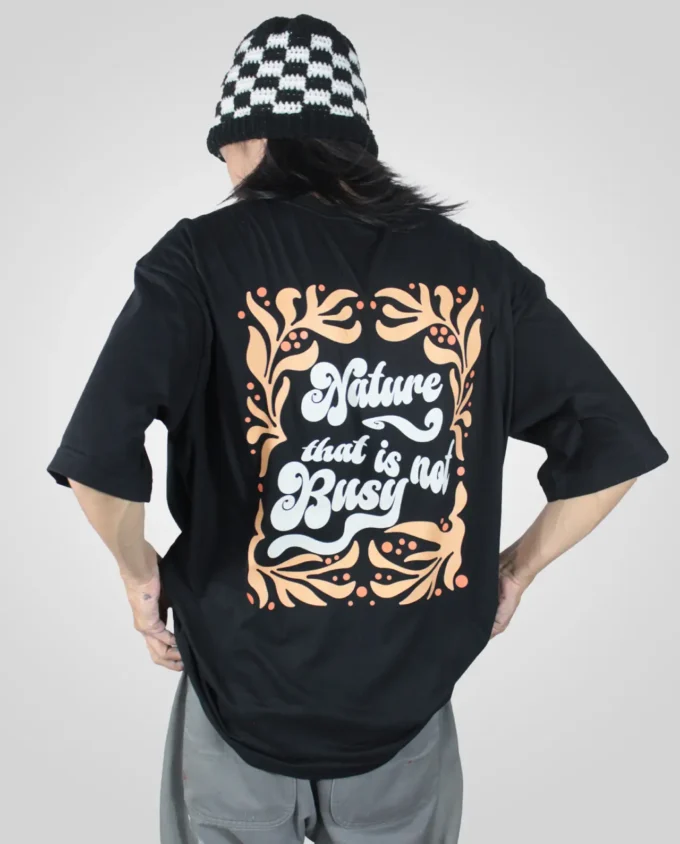 T Shirt Mens Oversize Cotton Natrue Busy - Image 2