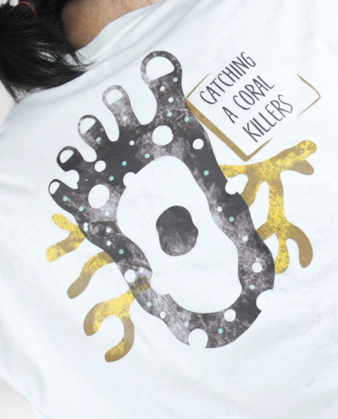 T Shirt Mens Oversize Cotton Catcging Coral - Image 4