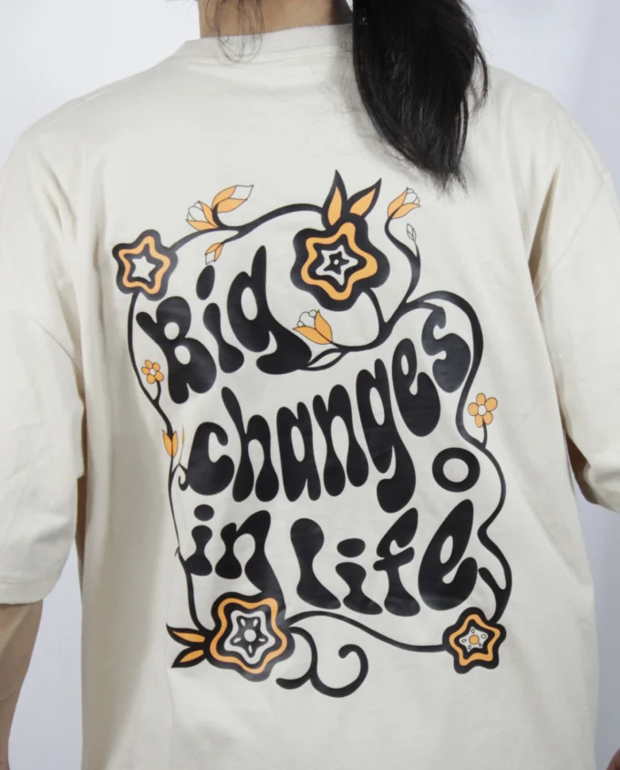 T Shirt Mens Oversize Cotton Big Changes in life - Image 4