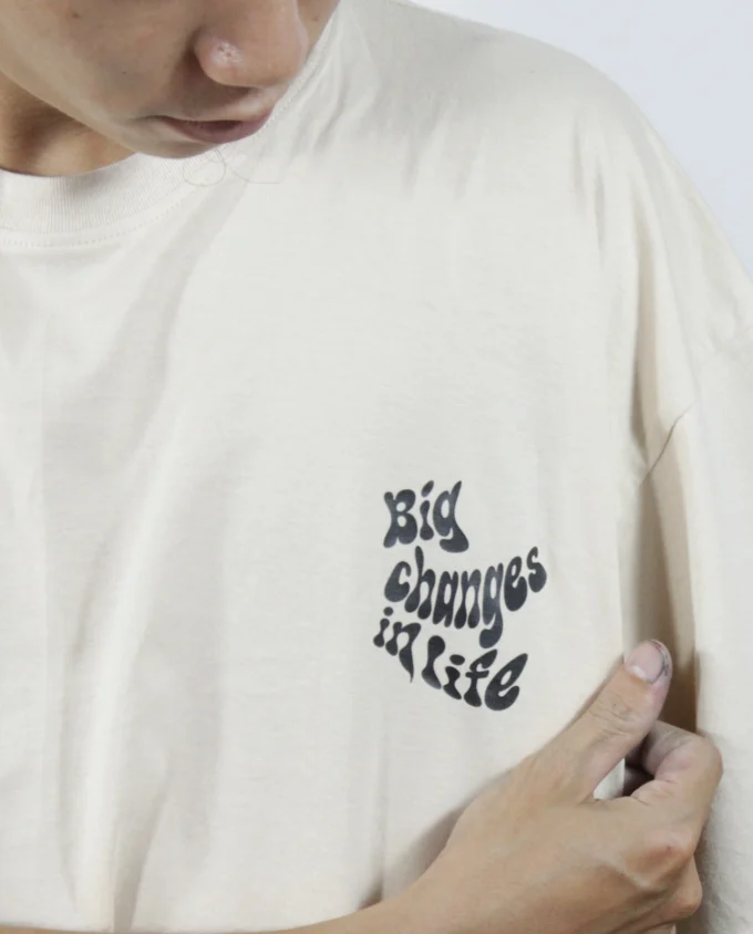 T Shirt Mens Oversize Cotton Big Changes in life - Image 3