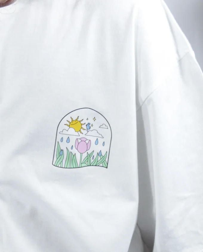 T Shirt Mens Oversize Cotton Morning sun shines - Image 3