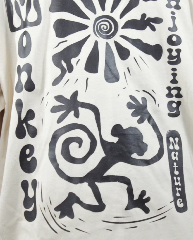 T Shirt Mens Oversize Cotton Monkey Enjoy - Image 4