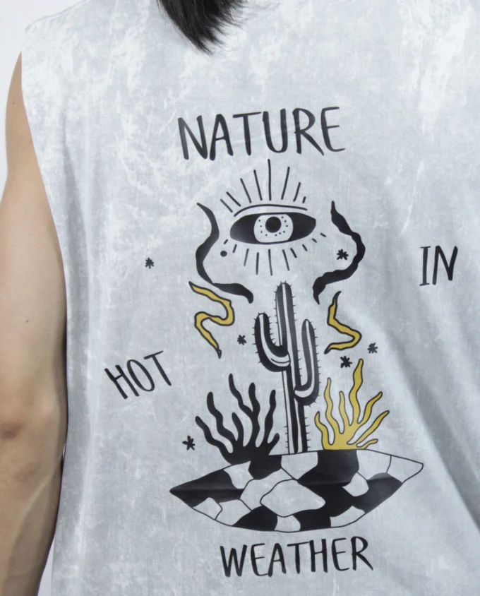 Tank Top Men's Bleached Nature Weather - Image 4