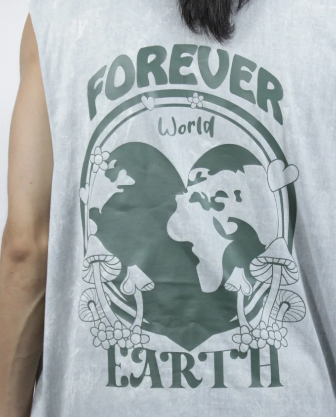 Tank Top Men's Bleached Luv for World - Image 4