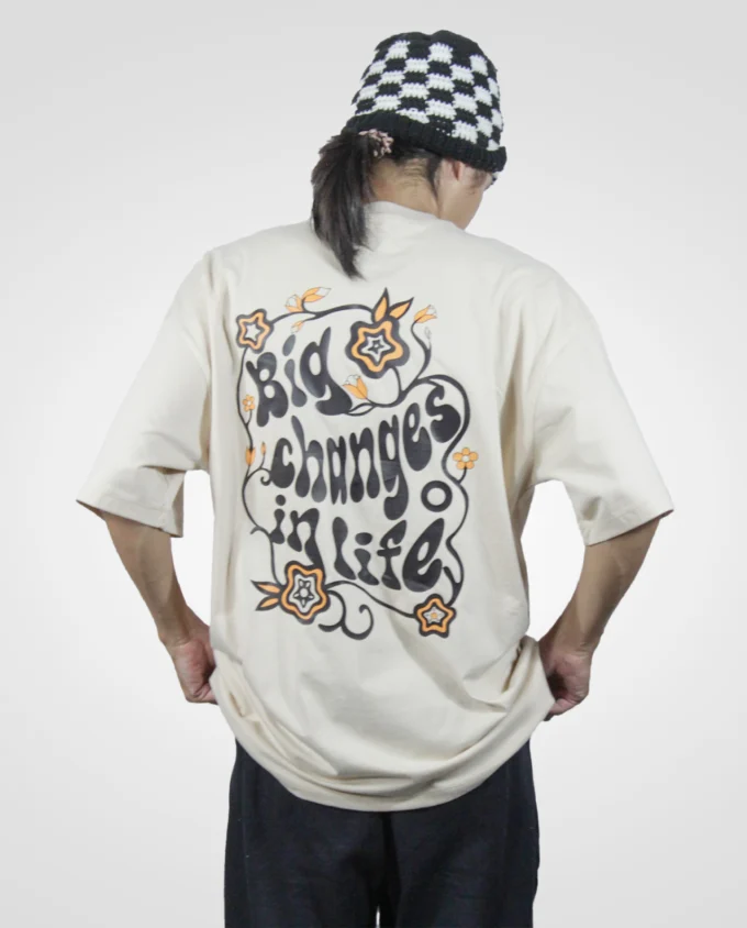 T Shirt Mens Oversize Cotton Big Changes in life - Image 2