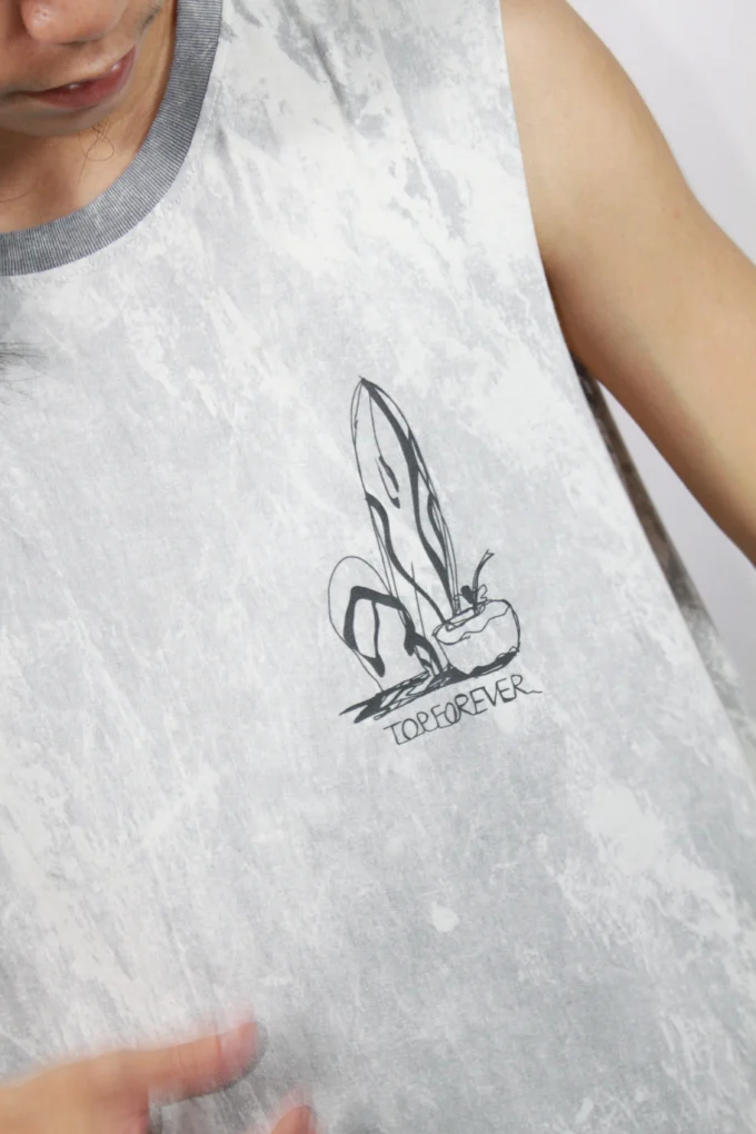 Tank Top Men's Bleached Blue Beach - Image 3