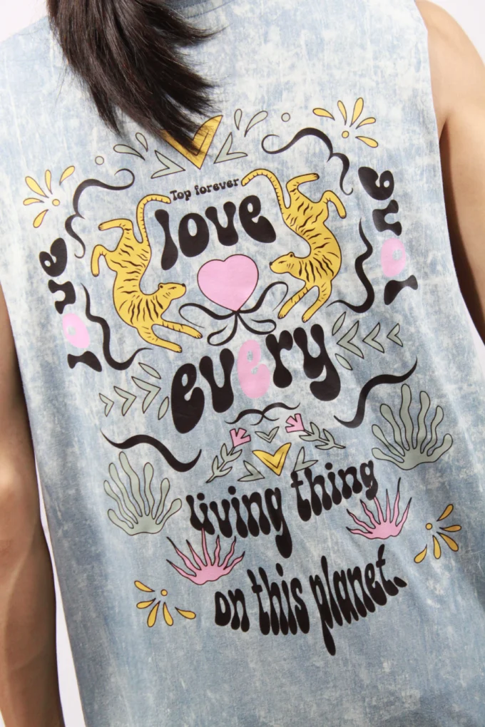 Tank Top Men's Bleached Love Every Living - Image 4