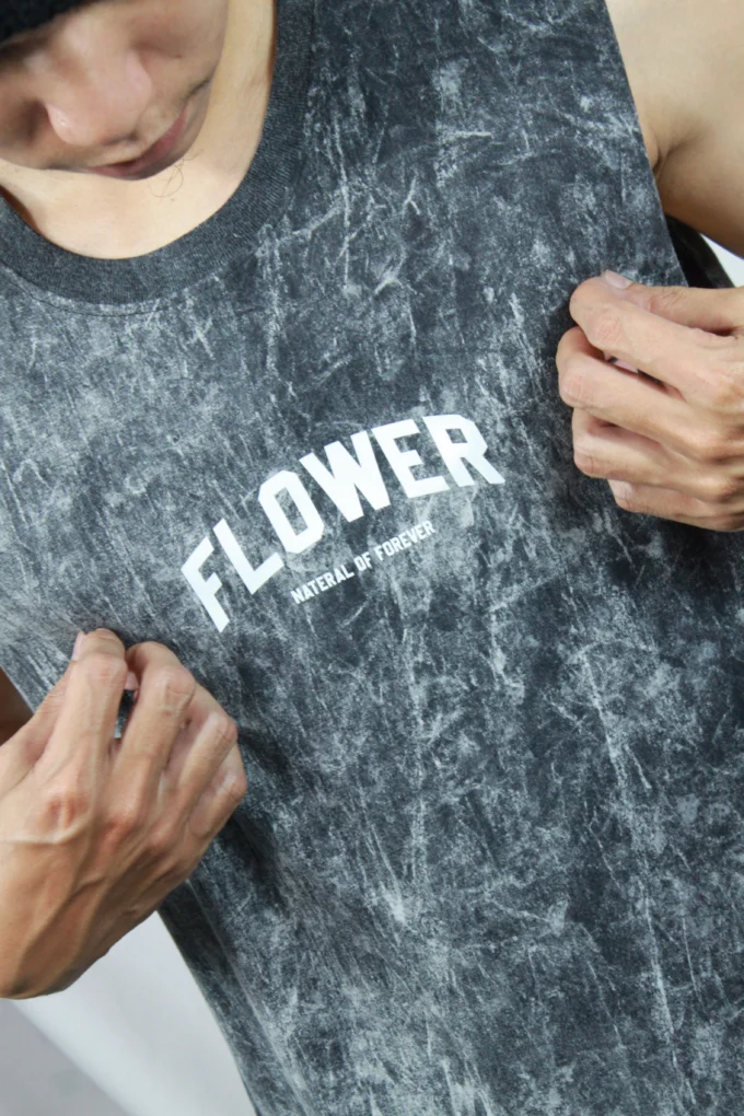 Tank Top Men's Bleached Flower Wear - Image 3