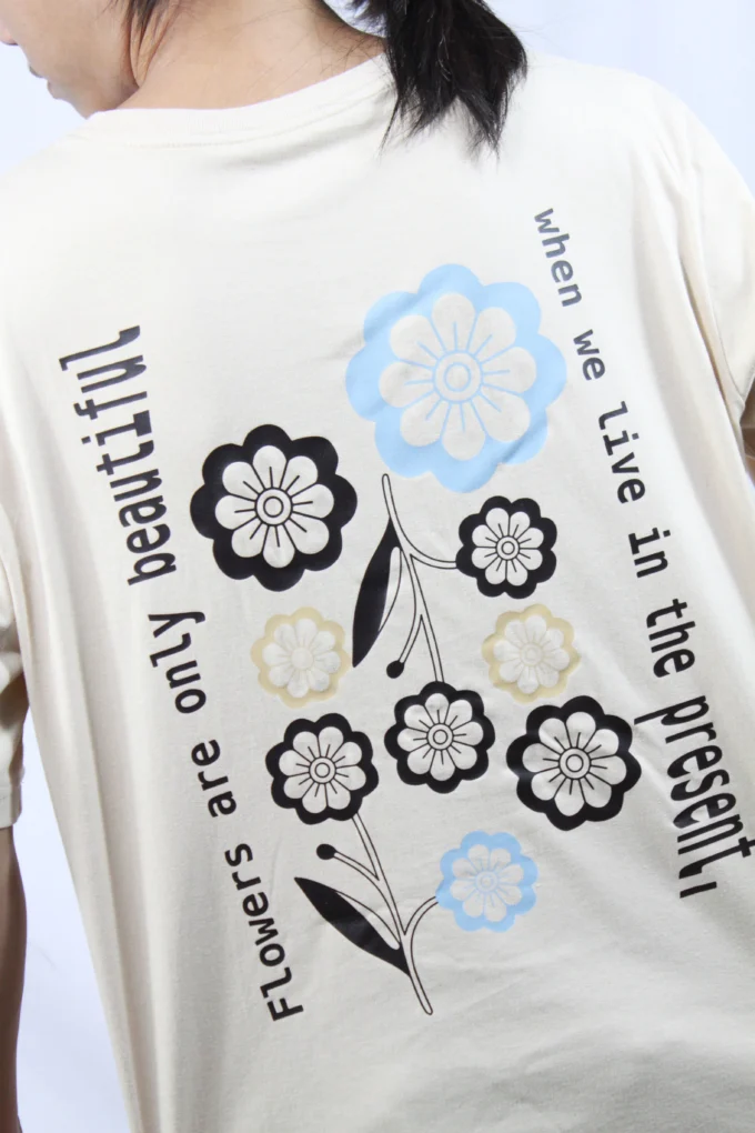 T shirt Mens Oversize Cotton Flowers Are Only Beautiful - Image 4