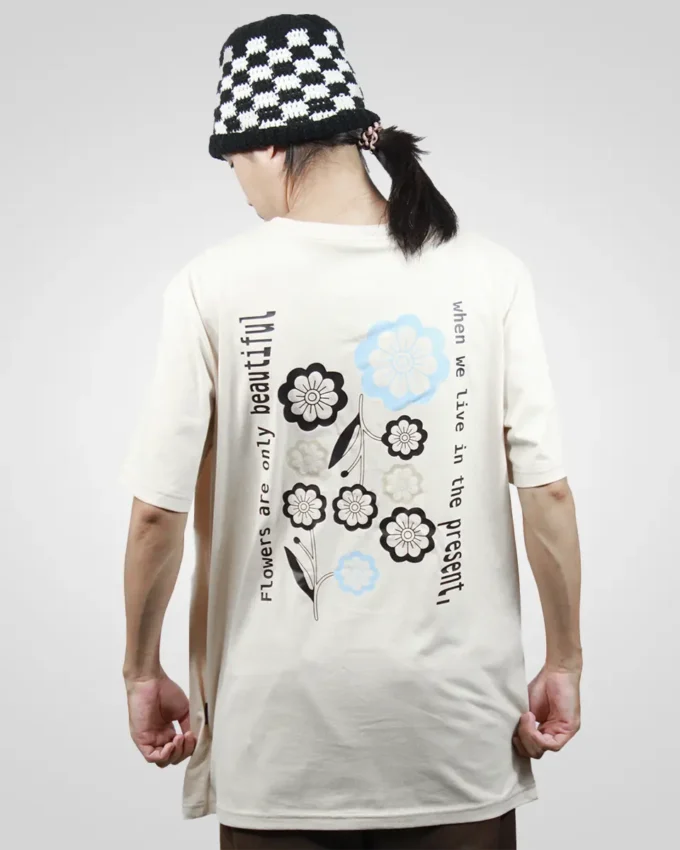 T shirt Mens Oversize Cotton Flowers Are Only Beautiful - Image 2