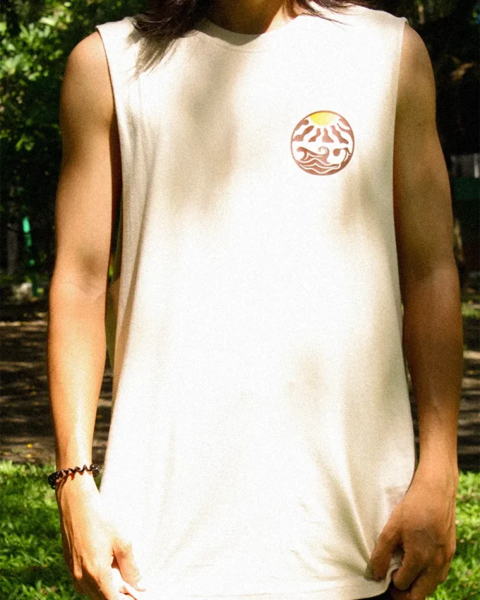 Shine Forever Tank Top Cream Cotton