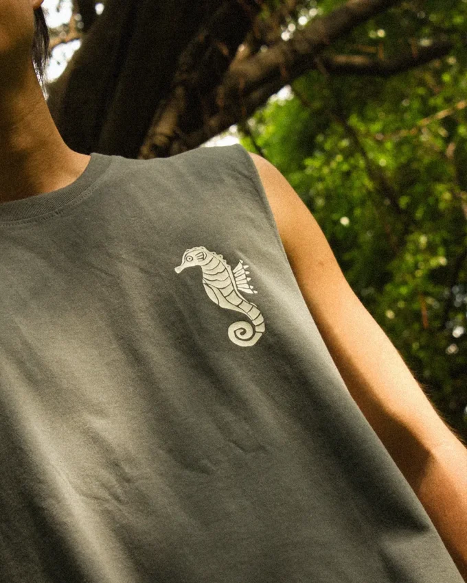 Take Me Ocean Tank Top Black Cotton - Image 3