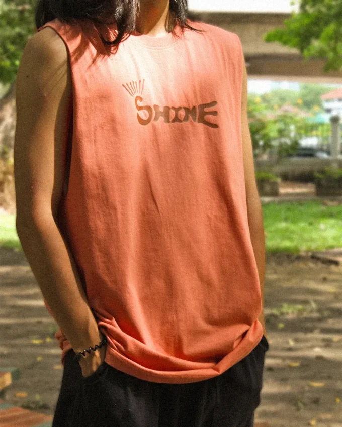 Shine Tank Top Red Cotton