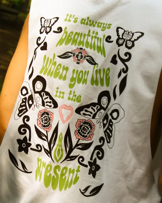 Beautiful Present Tank Top White Cotton - Image 3