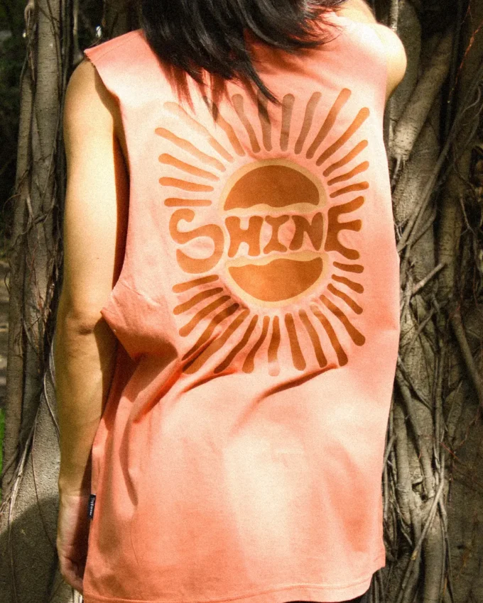 Shine Tank Top Red Cotton - Image 2