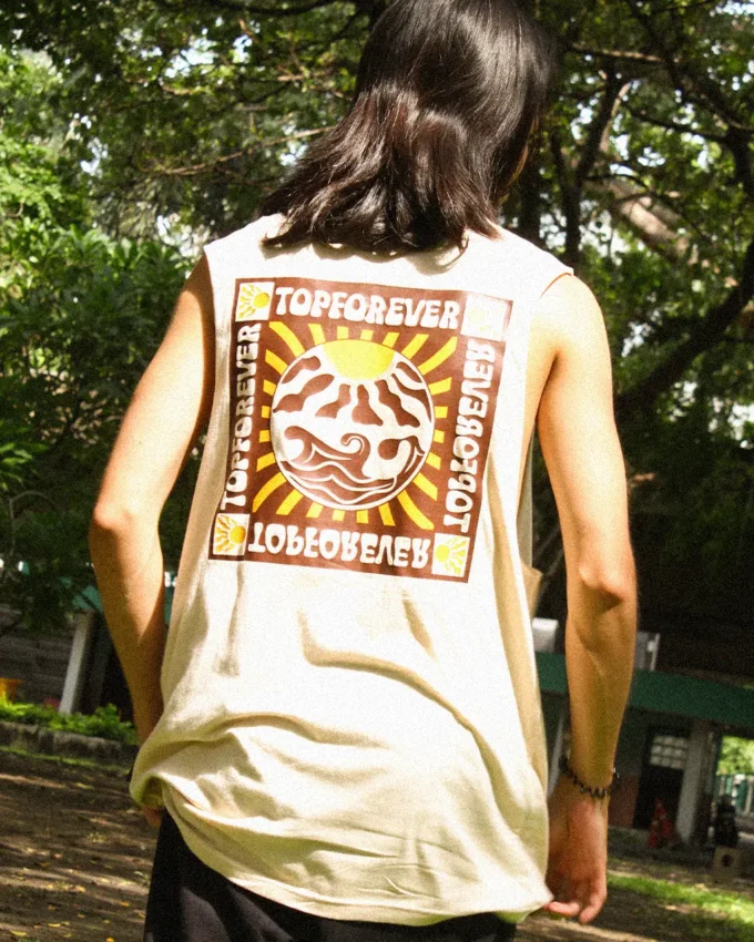 Shine Forever Tank Top Cream Cotton - Image 2