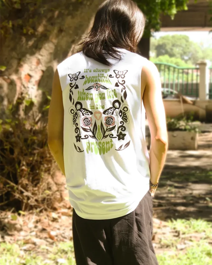 Beautiful Present Tank Top White Cotton