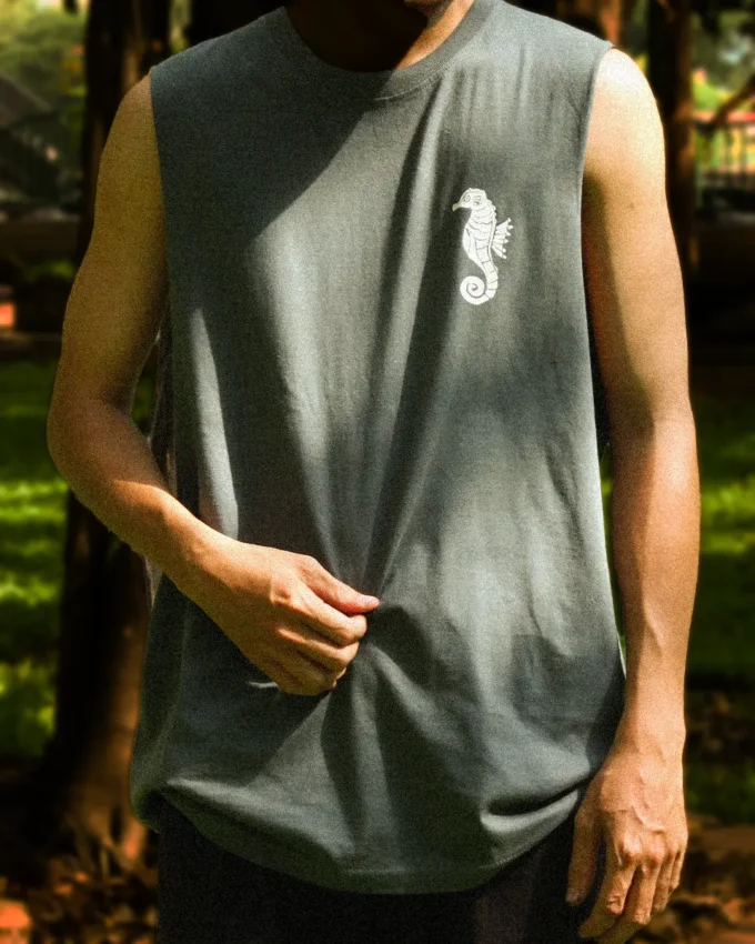 Take Me Ocean Tank Top Black Cotton