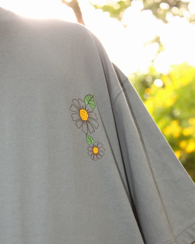 Flower Colors Oversize Light Blue Cotton - Image 2