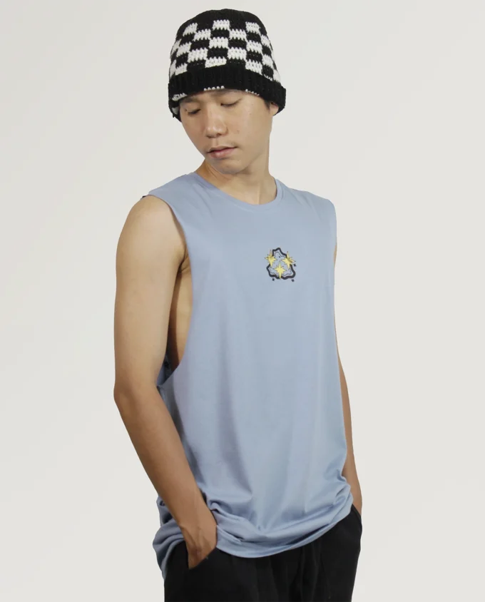 The Sun Tank Top Light Blue Cotton