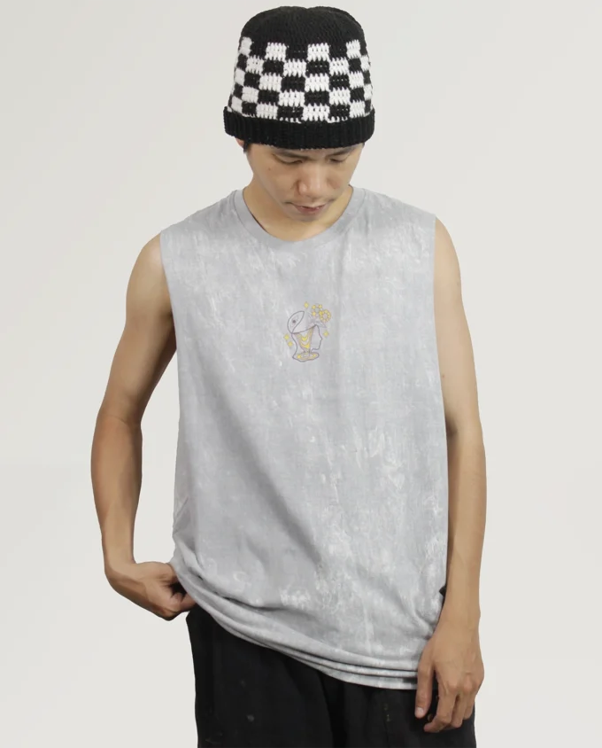 Natureis Within You Tank Top Grey Cotton