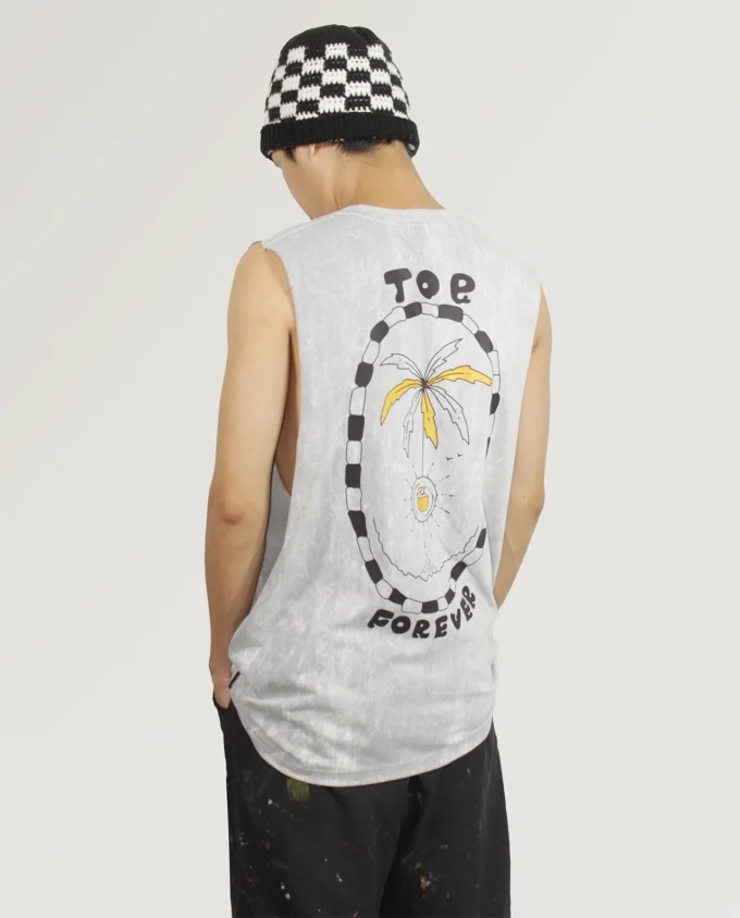 TOPFOREVER Tank Top Grey Acid Wash - Image 2
