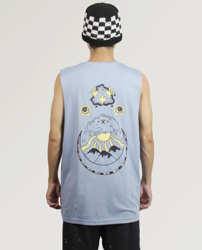 The Sun Tank Top Light Blue Cotton - Image 2