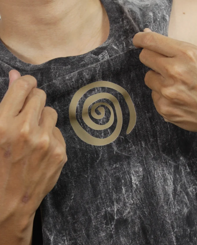Relax Your Mind Tank Top Black Acid Wash - Image 3