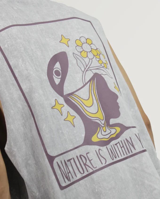 Natureis Within You Tank Top Grey Cotton - Image 4