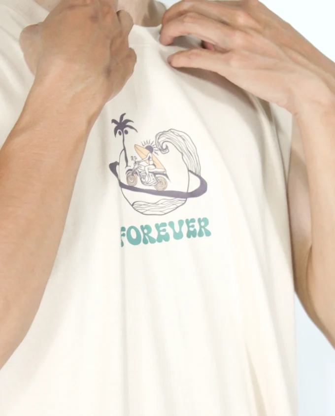 Ride The Wave Tank Top Cream Cotton - Image 2