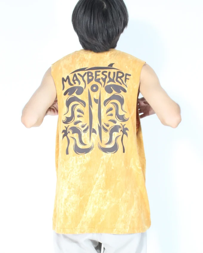 Maybe Sure Tank Top Yellow Acid Wash - Image 2