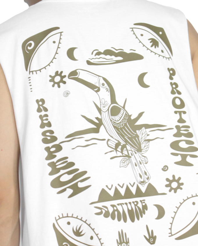 Respect x Protect Tank Top White Cotton - Image 4