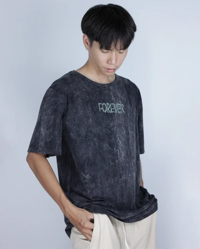 Jungle Echo T Shirt Black Acid Wash - Image 2