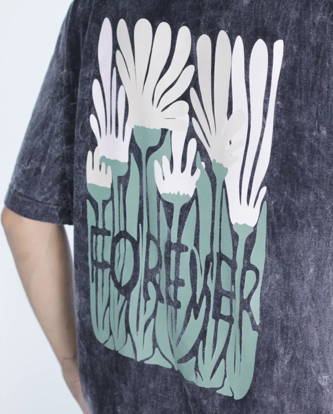 Jungle Echo T Shirt Black Acid Wash - Image 4