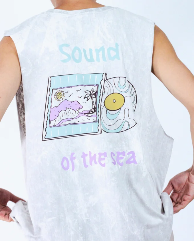 Sea Breeze Series Tank Top Grey Acid Wash - Image 3