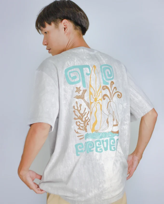 Beach Breaker T Shirt Grey Acid Wash - Image 2