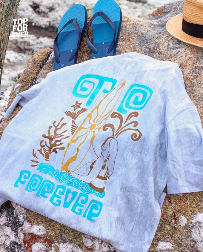 Beach Breaker T Shirt Grey Acid Wash