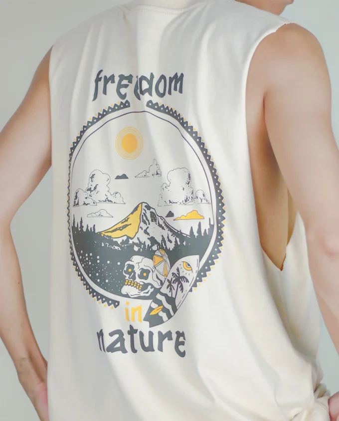Freedom Nature Tank Top Cream Cotton - Image 3