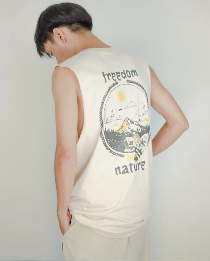 Freedom Nature Tank Top Cream Cotton - Image 2