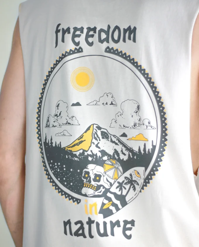 Freedom Nature Tank Top Cream Cotton - Image 4
