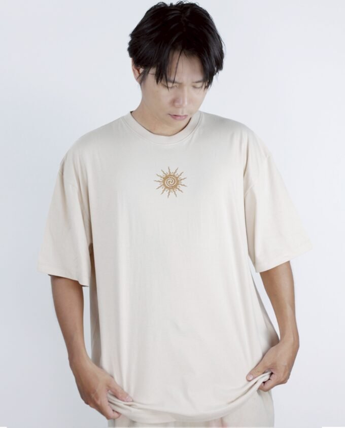 Paradise for life T Shirt Oversize Cream Cotton