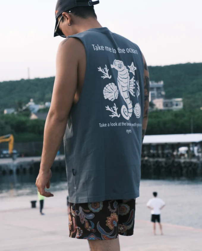 Summer Set — Men's sleeveless tank top and Swimming Short Graphic - Image 3