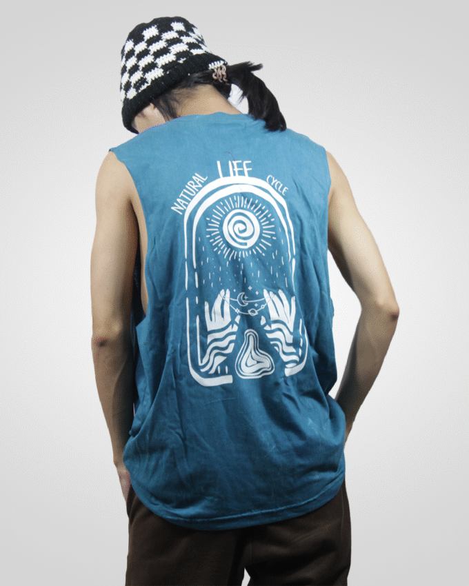 Natural Life Cycle — Men's Sleeveless Tank Top Acid Wash - Image 2